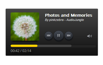 HTML5 Music Player with Album Image and Description