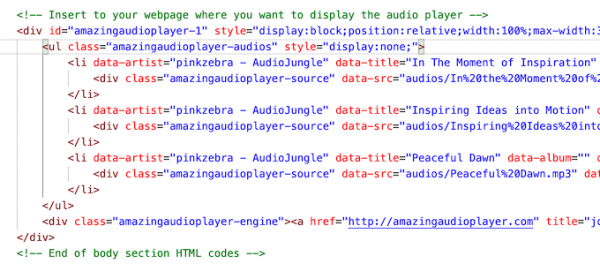 audio in html code